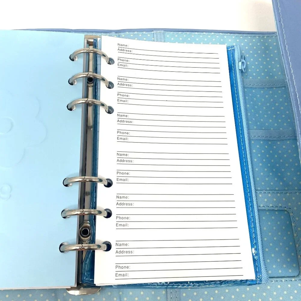 Vintage GAP Day Calendar Planner Markers Binder Blue Geometric Flowers NWOT